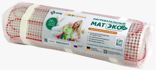 Теплый пол под плитку двухжильный ЧТК МНД ЭКО-0,5-80 0,5м2 (0,5 х1,0м) 80Вт картинка